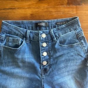 Black Label button fly bellbottom jeans